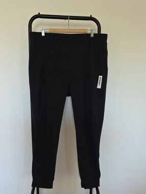 Adidas Black Slim Tapered Track Pants with Side Logo. XXL.